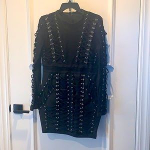 Bandage and sheer dress